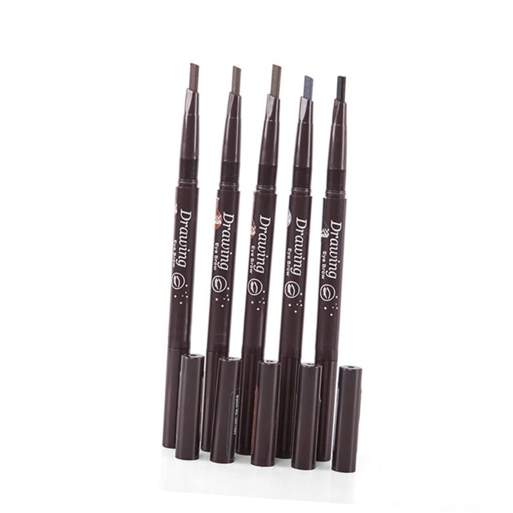 Didiseaon Eyebrow Pencil Set Brush Medium Coffee Automatic Dual-ended Design for Effortless Eye Makeup Application to Use Portable Travel