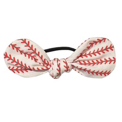 Baseball Knot Ponytail Hair Bow Tie
