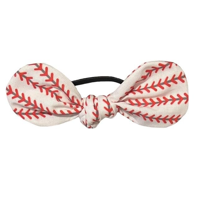 Baseball Knot Ponytail Hair Bow Tie
