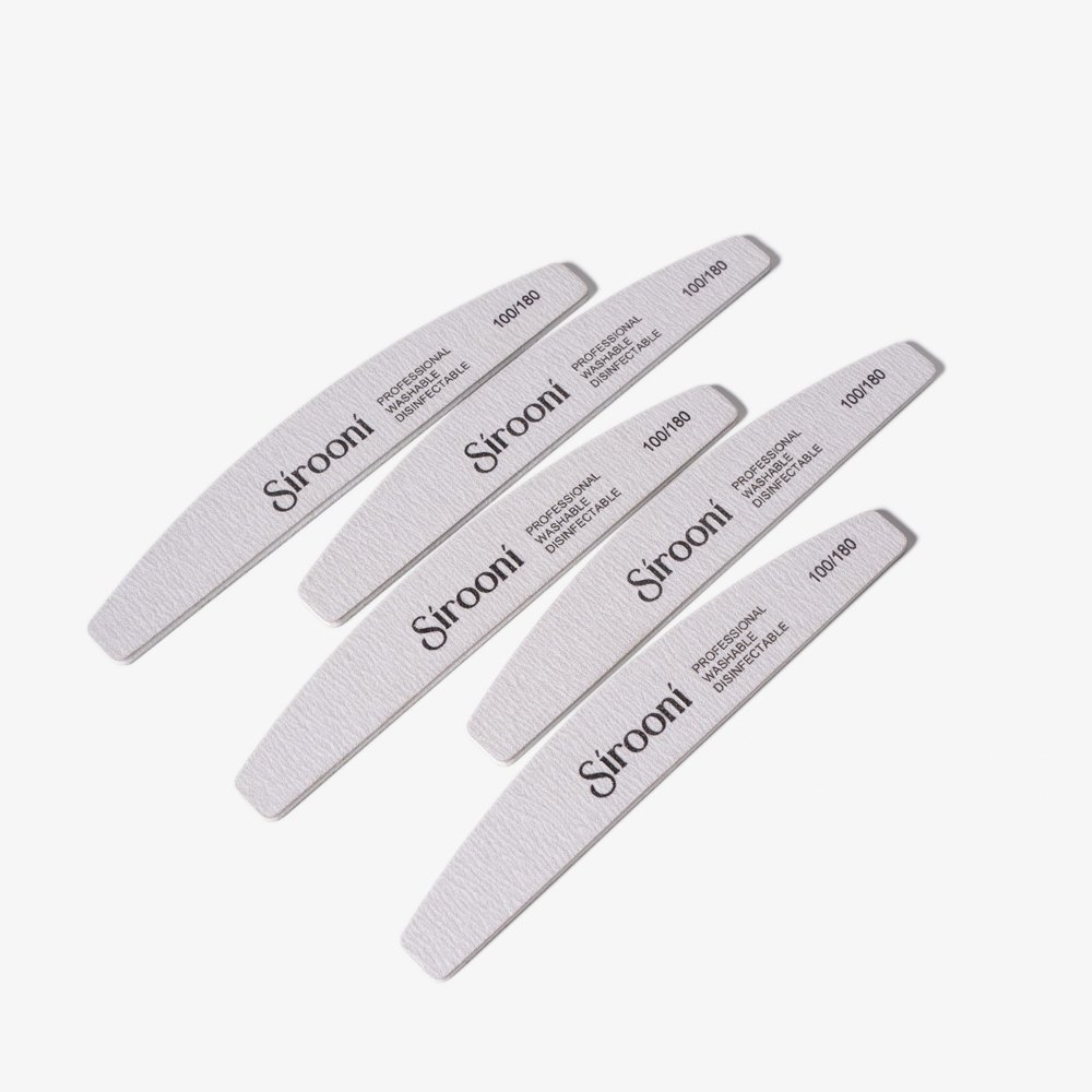 25 PCS Zebra Nail Files 100/180 180/240 Grit - Professional Double-Sided Emery Board Set for Acrylic & Natural Nails - Durable, Washable & Reusable for Manicure & Pedicure, Russian Manicure (100/180)