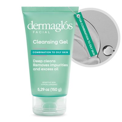 Dermaglos Facial Cleanser, For Combination to Oily Skin | Provitamin B5, Allantoin, Glycerin | Daily Face Wash, Deep Cleansing Gel, Impurity & Excess Oil Removal | Acne Cleanser | 5.29 Oz