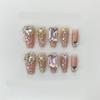 Heavy Industry Collection Phototherapy Handmade Nail Wearing Light Luxury Full Diamond Nail Wearing Finished Nail Stickers (Size : 615, Color : L) view 1