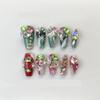 ZIIVIEVS Heavy Industry Collection Phototherapy Handmade Nail Wearing Light Luxury Full Diamond Nail Wearing Finished Nail Stickers (Size : 568, Color : M) view 1