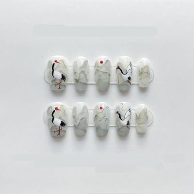 ZIIVIEVS Heavy Industry Collection Phototherapy Handmade Nail Wearing Light Luxury Full Diamond Nail Wearing Finished Nail Stickers (Size : 535, Color : S)
