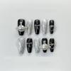 ZIIVIEVS Heavy Industry Collection Phototherapy Handmade Nail Wearing Light Luxury Full Diamond Nail Wearing Finished Nail Stickers (Size : 523, Color : M) view 1