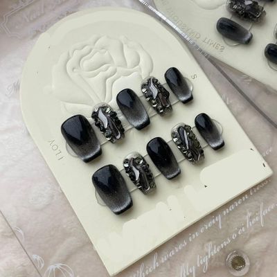 ZIIVIEVS Heavy Industry Collection Phototherapy Handmade Nail Wearing Light Luxury Full Diamond Nail Wearing Finished Nail Stickers (Size : 601, Color : XS)