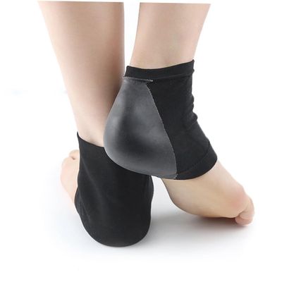 FRCOLOR 1pair Gel Heel Socks for Moisturizing and Breathable -Crack Design Comfortable Ankle Socks for Daily Wear Unisex Fit Black Color