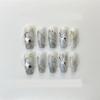 Heavy Industry Collection Phototherapy Handmade Nail Wearing Light Luxury Full Diamond Nail Wearing Finished Nail Stickers (Size : 581, Color : S) view 1