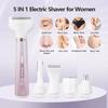 Electric Razors Shavers for Women, Bikini Trimmer 5 in 1 Lady Electric Shaver Razor Wet/Dry Face Razors for Face Nose Eyebrow Arms Armpit Legs Pubic Hair Area Painless Facial Hair Removal for Women view 3