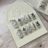 ZIIVIEVS Heavy Industry Collection Phototherapy Handmade Nail Wearing Light Luxury Full Diamond Nail Wearing Finished Nail Stickers (Size : 596, Color : M) view 3