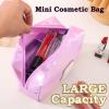 Hbhpov A-Z Personalized Initial Letter Makeup Bag Organizer,Waterproof PU Leather Chenille Letter Cosmetic Pouch Bag Travel Portable Toiletry Bag,Gift Ideal for Teen Girls Women Birthday Friend Mom view 3
