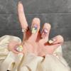 ZIIVIEVS Handmade contrasting love graffiti for white and cute manicure, handmade wearing nails, contrasting love fake nails, 10PCS (Size : XS) view 2