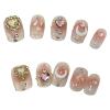 ZIIVIEVS Handmade Wearing Nail Whitening Advanced Short Nail Design Detachable Teenage Heart Nail Pieces 10PCS (Size : M) view 1