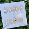Handmade clear and colorful hand-painted small flower heart diamond manicure, wearing nail false nails 10PCS (Size : S) view 1