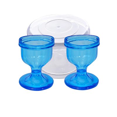 AYUSHYA HEALTH BlueCOLOR Eye Wash Cups with Storage Container- Eye Cups for Eye wash Shaped Rim for Eye Rinse, Cleansing, Remove Dust, Makeup & Irritants- Eye wash kit Set of 2 Eye Cup