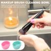 Erice Organizador De Maquillaje, 3 in 1 Clean, Dry, Storage Makeup Brush Cleaners Bowl, Makeup Brush Cleaner Mat, Silicone Makeup Brush Cleaning Bowl for Makeup Lovers (Mint green) view 3