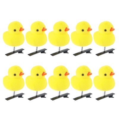 10PCS Cute Yellow Duck Hair Clips for Girls and Women - NinthAvenue Basics Cartoon Spring Hair Clips, Kids Hairpins Set