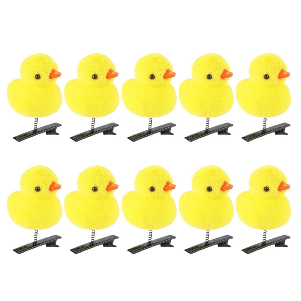 10PCS Cute Yellow Duck Hair Clips for Girls and Women - NinthAvenue Basics Cartoon Spring Hair Clips, Kids Hairpins Set