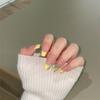 Handmade nail art, wearing nails, wearing lemon heart transparent small and fresh nail patches, fake nail art, 10PCS(M) view 3
