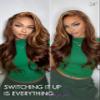 LUVME HAIR 14 Inch Honey Blonde 13X4 Glueless Wig Loose Body Wave Versatile 13X4 Lace Frontal Wig Human Hair view 4