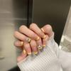 Handmade nail art, wearing nails, wearing lemon heart transparent small and fresh nail patches, fake nail art, 10PCS(S) view 2