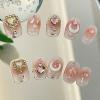 ZIIVIEVS Handmade Wearing Nail Whitening Advanced Short Nail Design Detachable Teenage Heart Nail Pieces 10PCS (Size : S) view 3