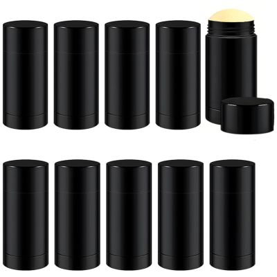 Minsily 10 Pcs Empty Deodorant Containers Twist Up Filling Stick Plastic Deodorant Container Round Balm Tubes Refillable Deodorant Bottles for DIY Deodorant Tubes Lipstick Crayon Chapstick(75ml Black)