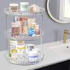 3 Tier Diamond Lazy Susan Bathroom Organizer Countertop, Clear 360 Rotating Cosmetic Makeup Organizer for Vanity, Skincare Organizers Perfume Organizer for Counter - Organization and Storage -9.25INCH view 2