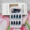 CEWEWP Black Gradient Press on Nails Long Square Fake Nails Glossy Acrylic Nails with Gradient Green Design Glue on Nails Y2K French Full Cover False Nails for Women Manicure Decoration 24Pcs view 4