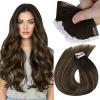 Sunny Hair Tape in Hair Extensions Real Human Hair Invisible Remy Hair Extensions Tape ins for Women Darkest Brown Ombre Medium Brown Balayage 20 inch 25G view 1