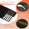 Sunny Hair Tape in Hair Extensions Real Human Hair Invisible Remy Hair Extensions Tape ins for Women Darkest Brown Ombre Medium Brown Balayage 20 inch 25G view 2
