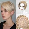 DWY Mono Top Lace Front Synthetic Wigs Futura Hair Free Part Short Bob Wigs for Women Glueless Bob Monofilament Wigs Heat Resistant Mixed Ash Blonde 8Inch view 1