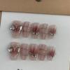 ZIIVIEVS Handmade phototherapy Wearing Nail Pattern Sweet Powder Blusher Love Hand-Painted Nail Sticker Wearing Nail 10PCS (Size : M), 2215609286386 view 1