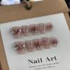 ZIIVIEVS Handmade phototherapy Wearing Nail Pattern Sweet Powder Blusher Love Hand-Painted Nail Sticker Wearing Nail 10PCS (Size : M), 2215609286386 view 2