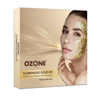 NinthAvenue Basics Pub Illuminous Gold Facial Kit | for All Skin Type | with 6 Easy Step Organic Facial Kit for Natural Golden Glow, Radiant & Luminous Skin | for Men & Women | 60 gm (Single Use)