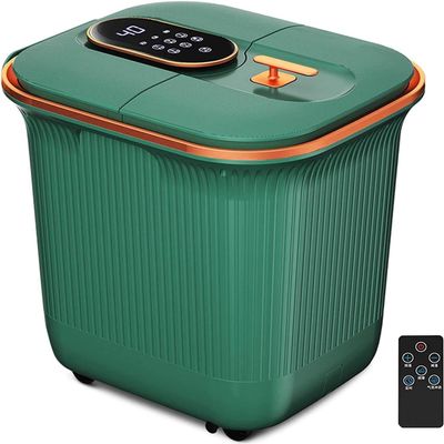 aiqiua Foot Spa Bath Massager with Heat, Motorized Shiatsu Massage Ball, Digital Adjustable Time & Temperature Control, Rain Shower and LED Touch ScreenOne Key Operation, Durable and Convenient