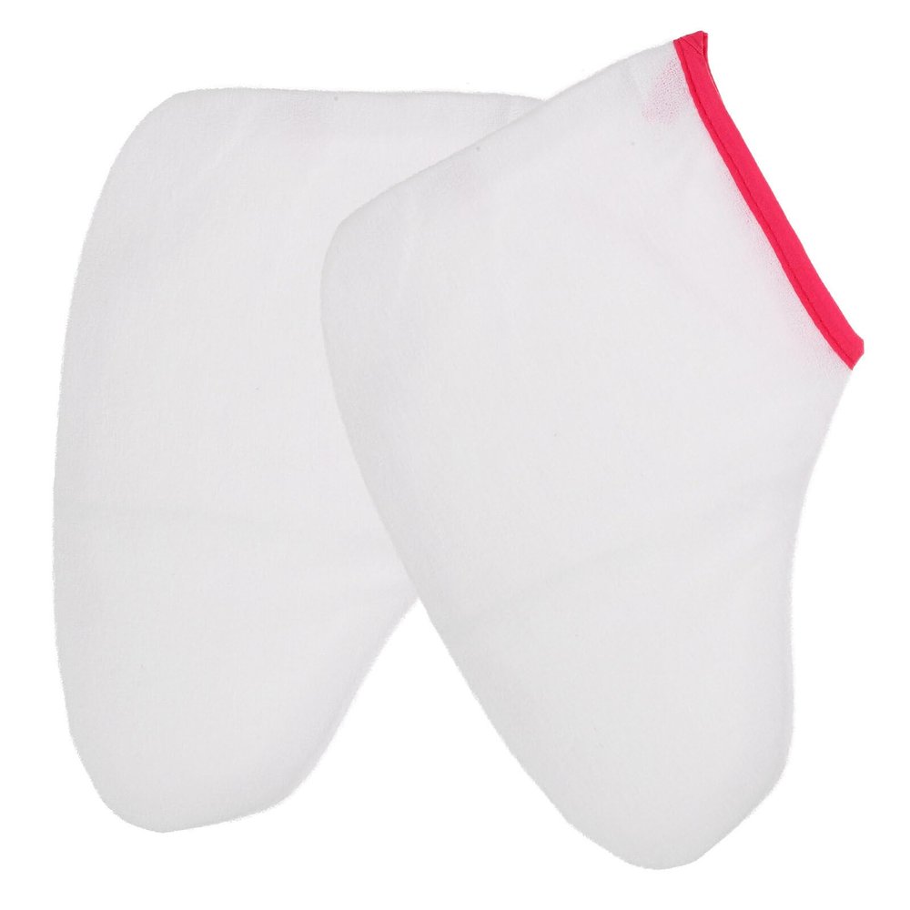 Baluue 1pair Paraffin Wax Foot Liners Reusable Spa Booties for Wax Treatments Fit Hook Closure for Beauty Salons and Home Use