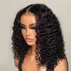 180 Density Water Wave Short Bob Wig HD Transparent 13x4 Lace Frontal Wig Pre Plucked Deep Curly Lace Front Wig Human Hair For Women Ready to Go Wear Glueless Wig Middle Part Natural Color 8Inch view 1