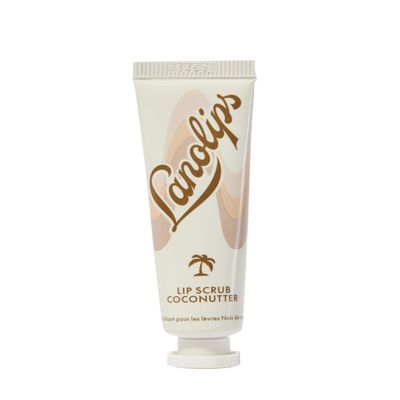 Lanolips Lip Scrub - Natural Lip Exfoliator Made with Lanolin, Vitamin E & Finely Ground Coconut Shells - Gentle Sugar Scrub for Healthy, Soft Lips - Coconutter (.35 oz)
