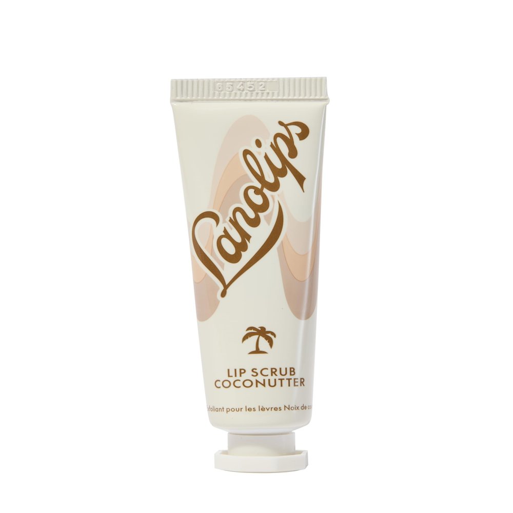 Lanolips Lip Scrub - Natural Lip Exfoliator Made with Lanolin, Vitamin E & Finely Ground Coconut Shells - Gentle Sugar Scrub for Healthy, Soft Lips - Coconutter (.35 oz)