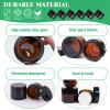 Yauhar 120Pcs 5g Amber Glass Jars Assortment Kit with Inner Liners and Black Lids, Spoons and blank labels for Storing Lip and Body Scrub, Lotion, Body Butter, Bath Salts view 3