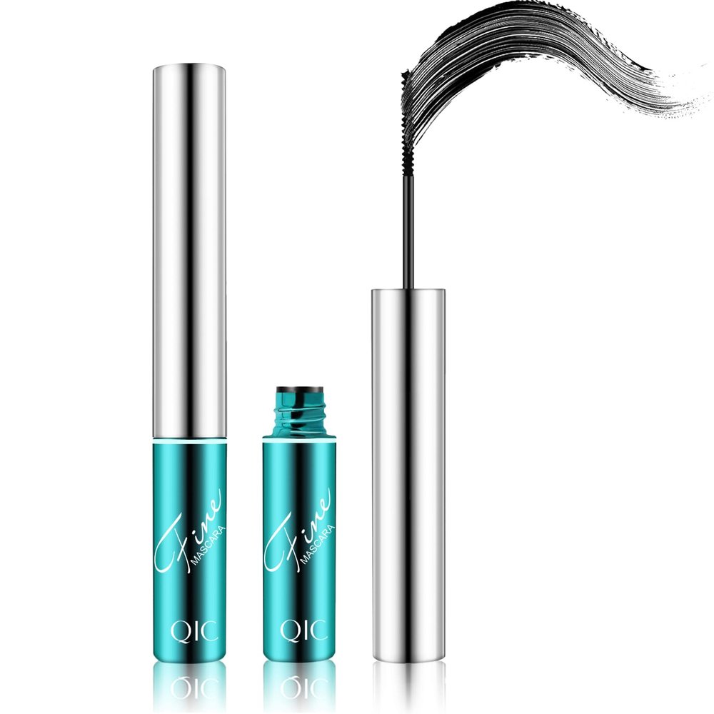 4D Ultra Fine Black Mascara for Fine Short Eyelash, Lengthening & Thickening Mascara for Women, 2.5 mm Brush, No Clumping, Long-lasting