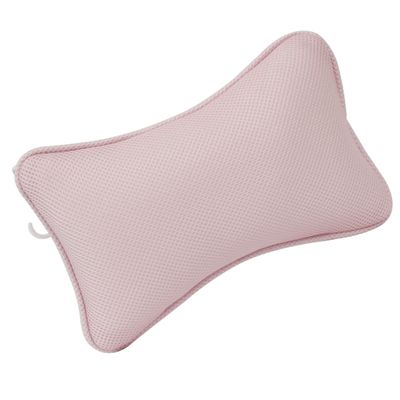 Didiseaon 1pc Non-Slip Bathtub Pillow Suction Cups Ergonomic Neck Support Cushion for Relaxation Hot Tubs and Spas Mesh Design Pink