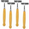 FOMIYES 4pcs Stainless Steel Blade Bamboo Handle Razor Men Beard Trimmer Hair Clipper view 1