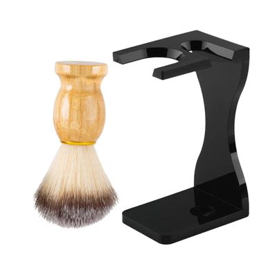 1 Set Shaving Set Shaving Brushes for Men Beard Brush Stand Shaving Tool Razor Stand Acrylic Beard Brush Holder Shaving Brush Holders Comfortable Shave Brush Shaving Supplies Wood