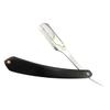 FOMIYES Black Wooden Handle Manual for Men Chic Folding Straight Metal Shaving Tool for Barbers and Salons for Beard Sideburns and Hair Shaping view 1