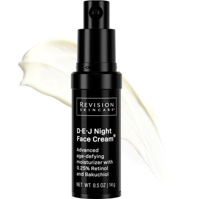 Revision Skincare DEJ Night Face Cream, Anti Aging Moisturizer, Antioxidant Rich with Retinol and Bakuchiol, 0.5 oz