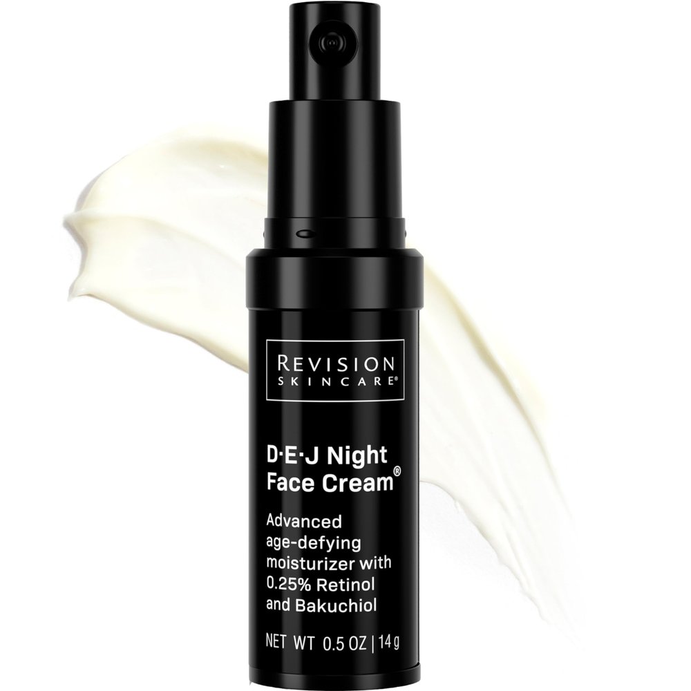 Revision Skincare DEJ Night Face Cream, Anti Aging Moisturizer, Antioxidant Rich with Retinol and Bakuchiol, 0.5 oz