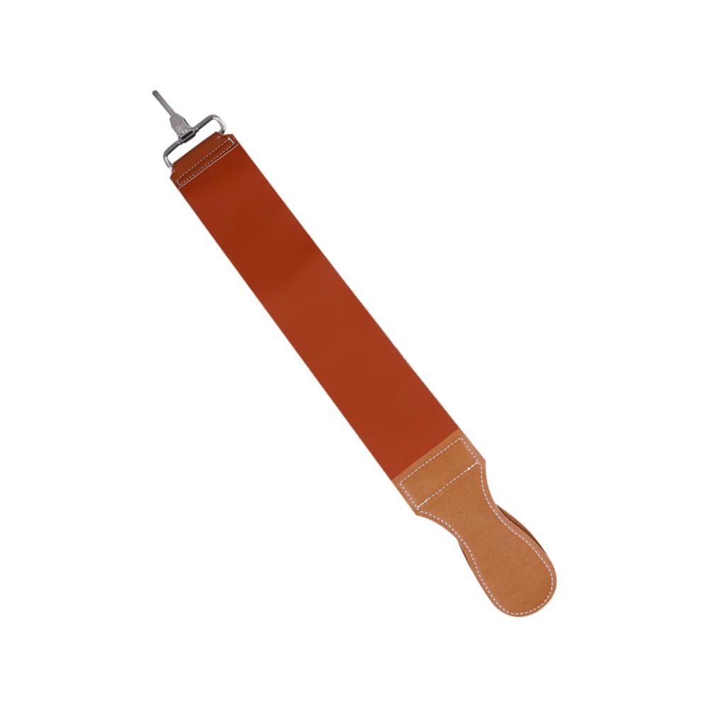 SKISUNO Cow Hide Double-layer Leather Sharpening Strop for Straight Razors Barber Polishing Strap Hangable Buckle for Professional and Home Use