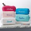 Personalization Universe Personalized Ladies Embroidered Makeup Bag - Waffle Weave, Machine Washable, Custom Name/Initial - Great Bridesmaid & Birthday Gift - Travel/Cosmetic Bag - Mint view 3